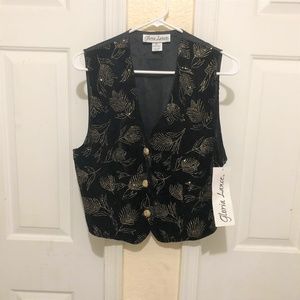 Gloria Lance Black Vest Gold Embroidery